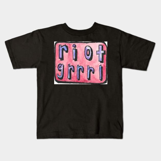 riot grrrl sticker Kids T-Shirt by maxberube